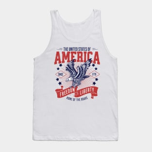 America Vintage Design Since 1776 Freedom Liberty Retro Tank Top